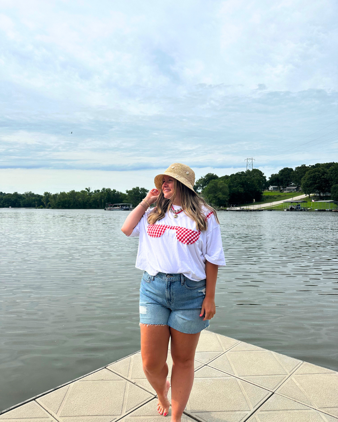 Red Gingham TEE KINI
