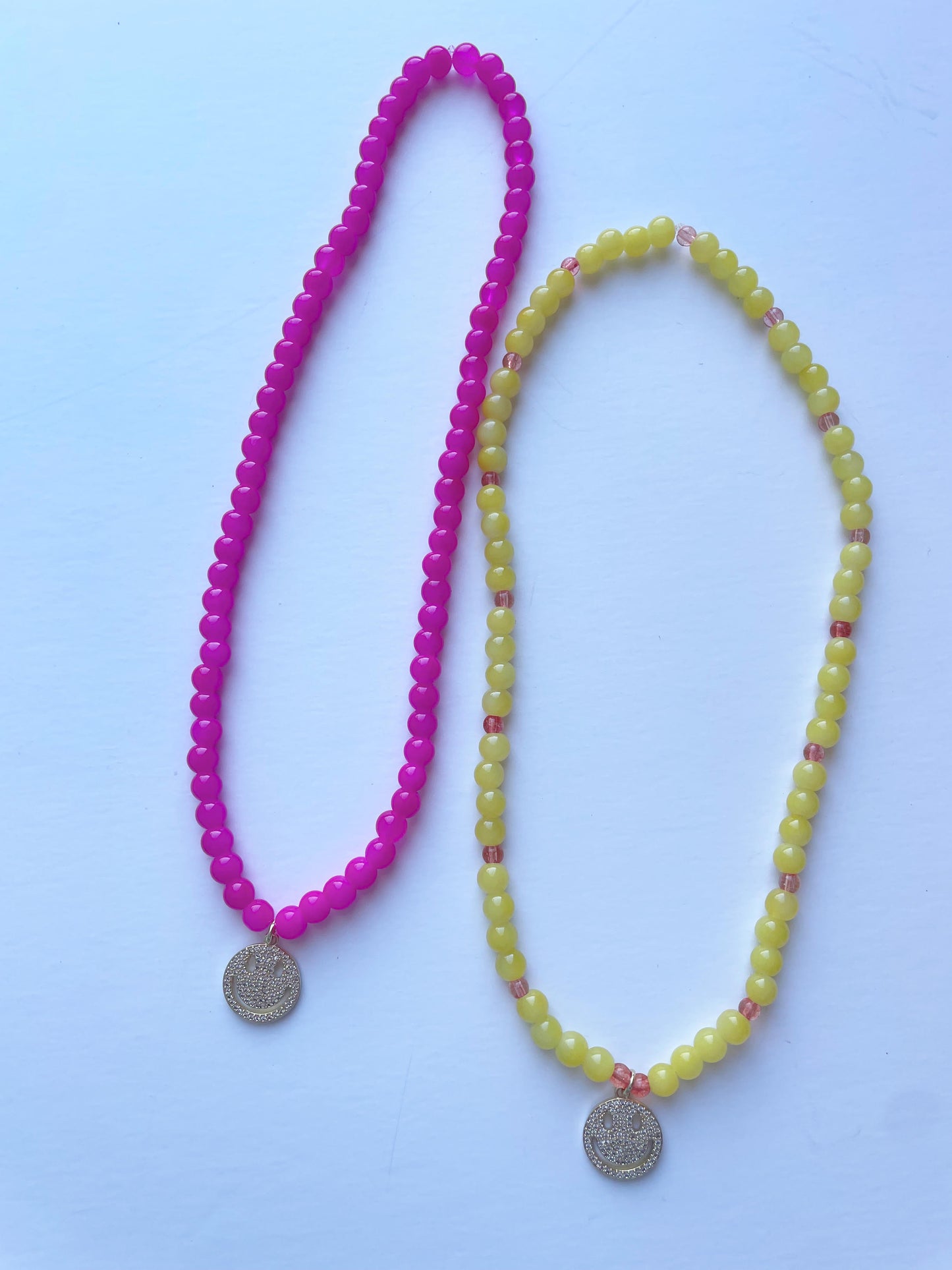 All Smiles Magenta Beaded Necklace