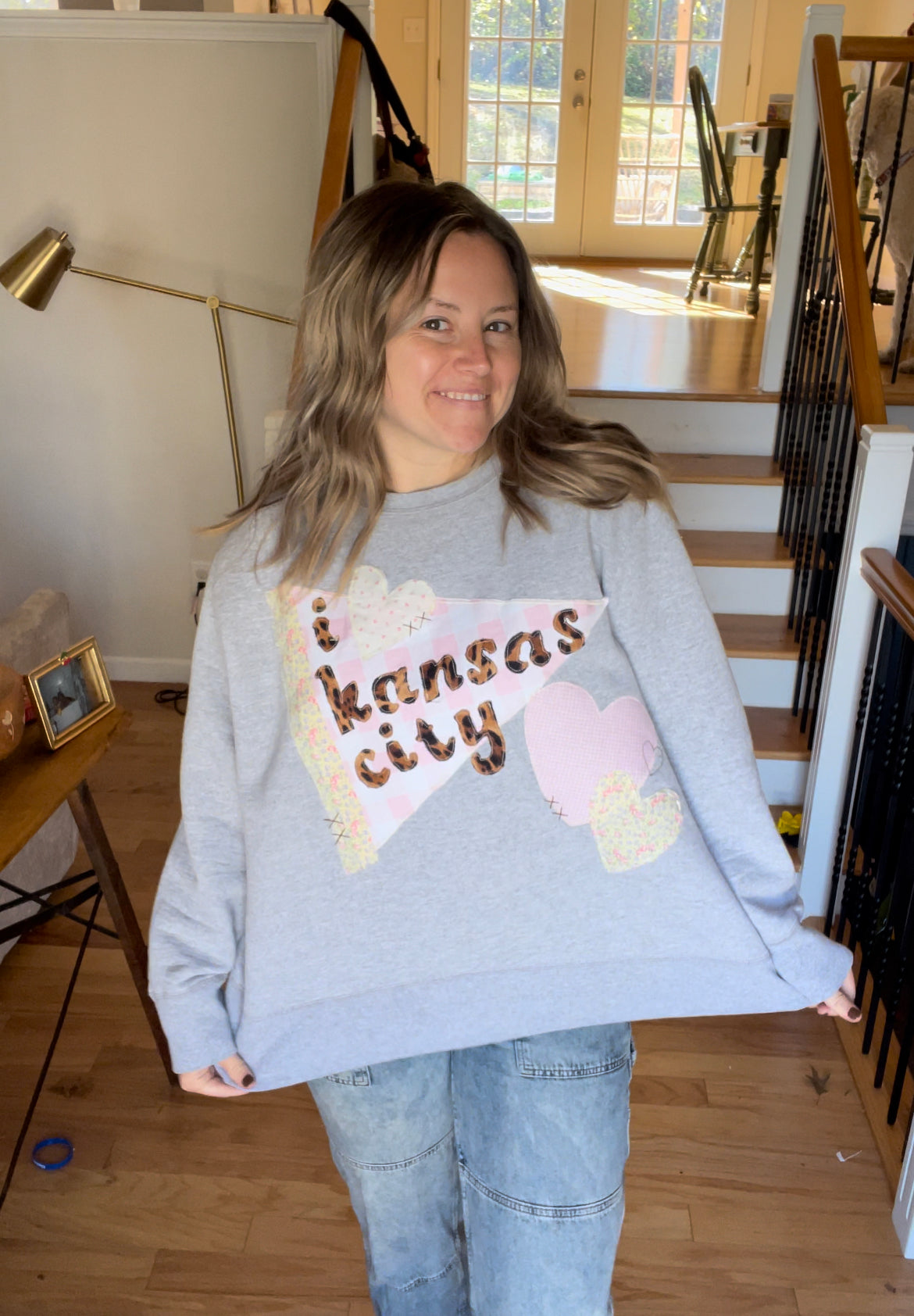 Patchwork I Love KC Handmade Sweatshirt