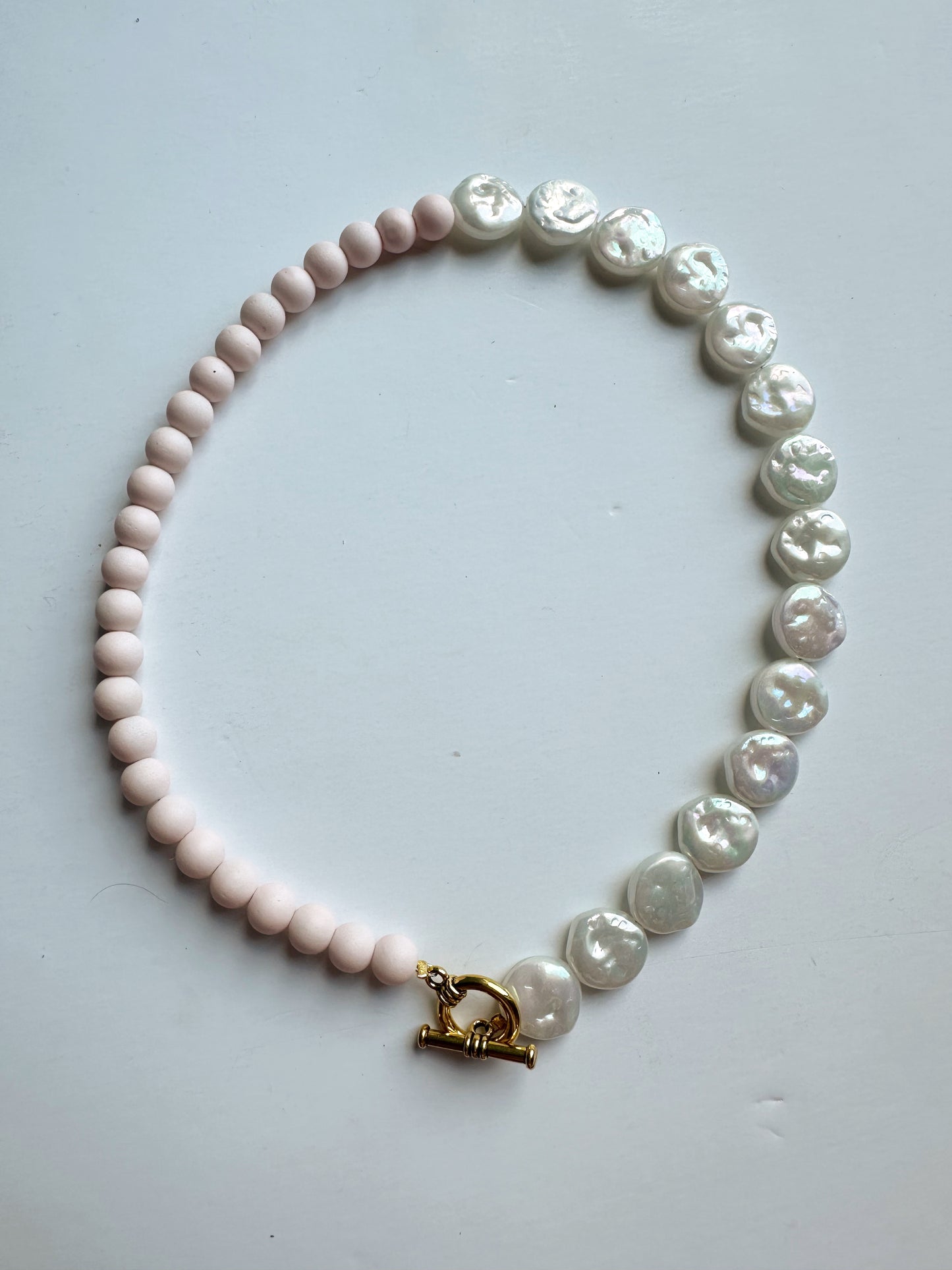 Pinky Pearl Beaded Necklace