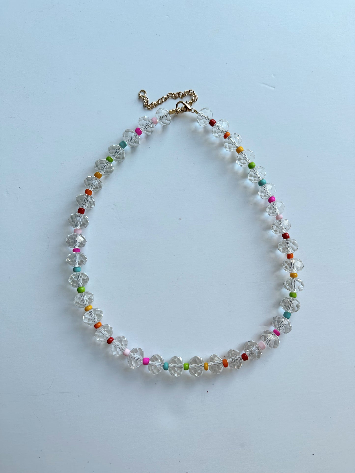 Crystal Rainbow Beaded Necklace