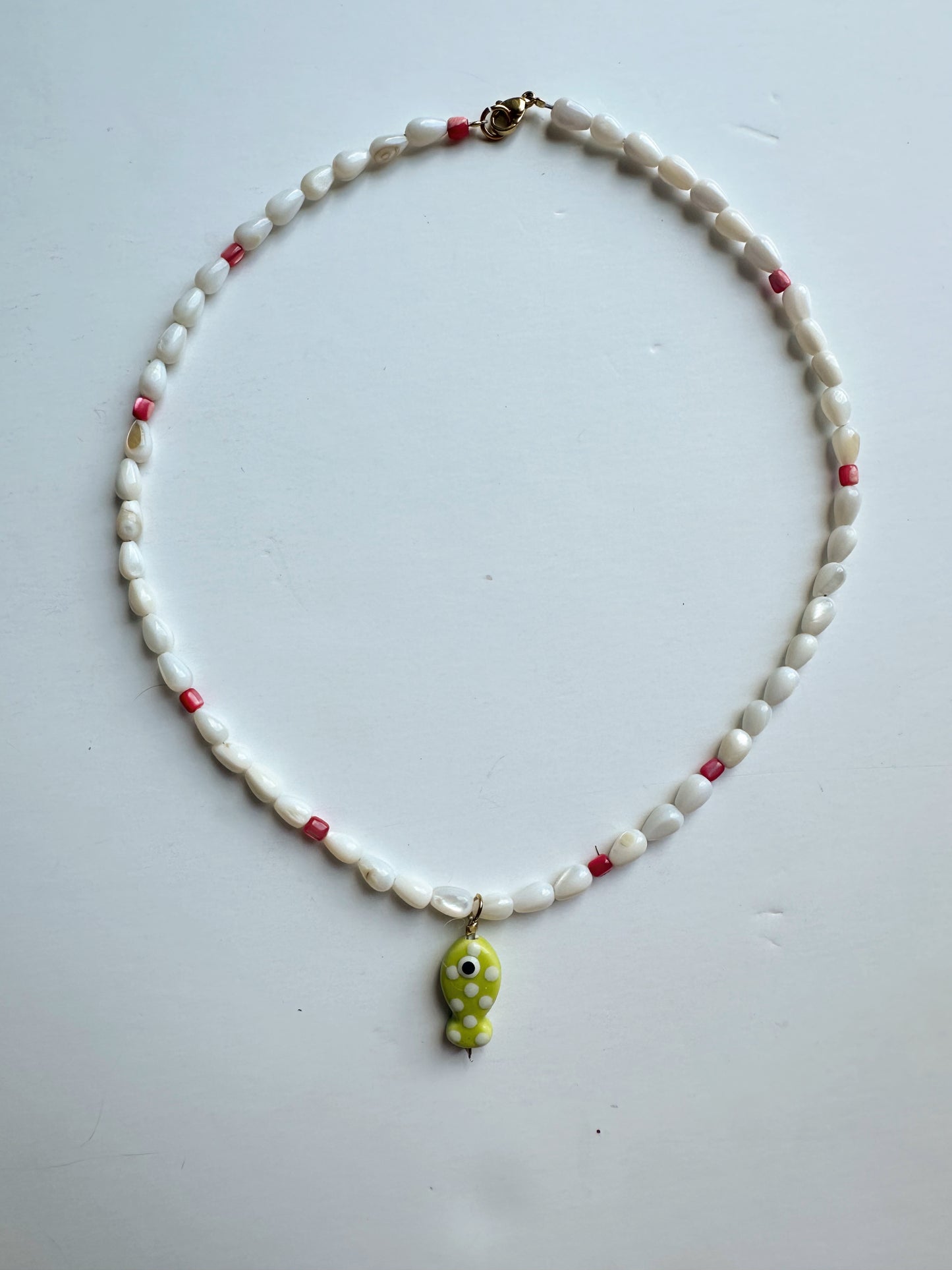 Lime Green Fishy Necklace