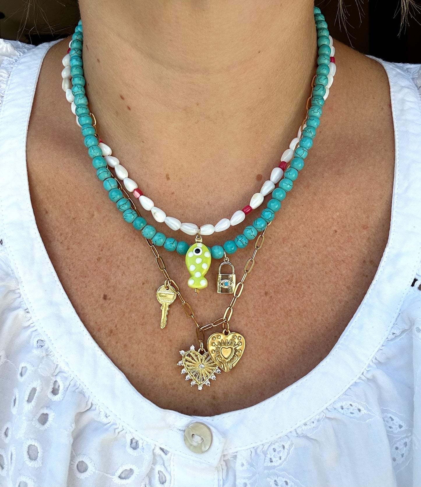 Lock & Key Beaded Necklace
