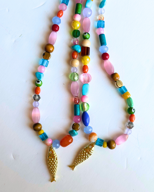 Under the Sea Rainbow Beaded Necklace