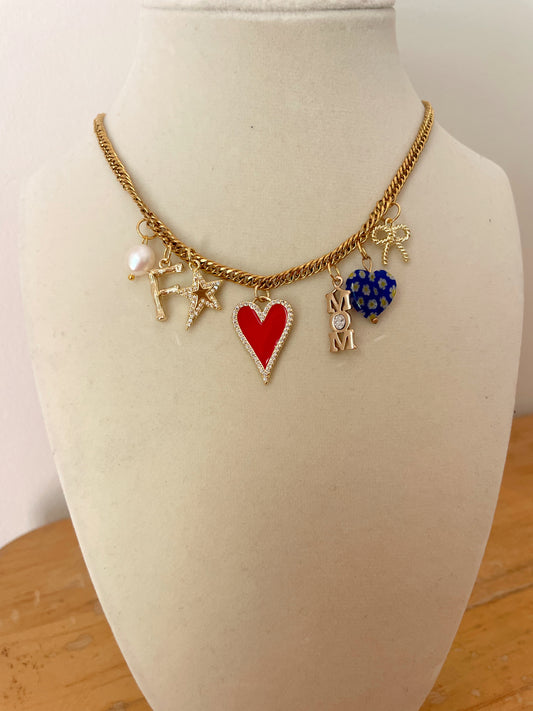 VINTAGE Americana Mama Charm Necklace