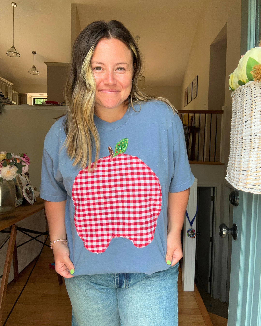 Denim Blue Apple Tee