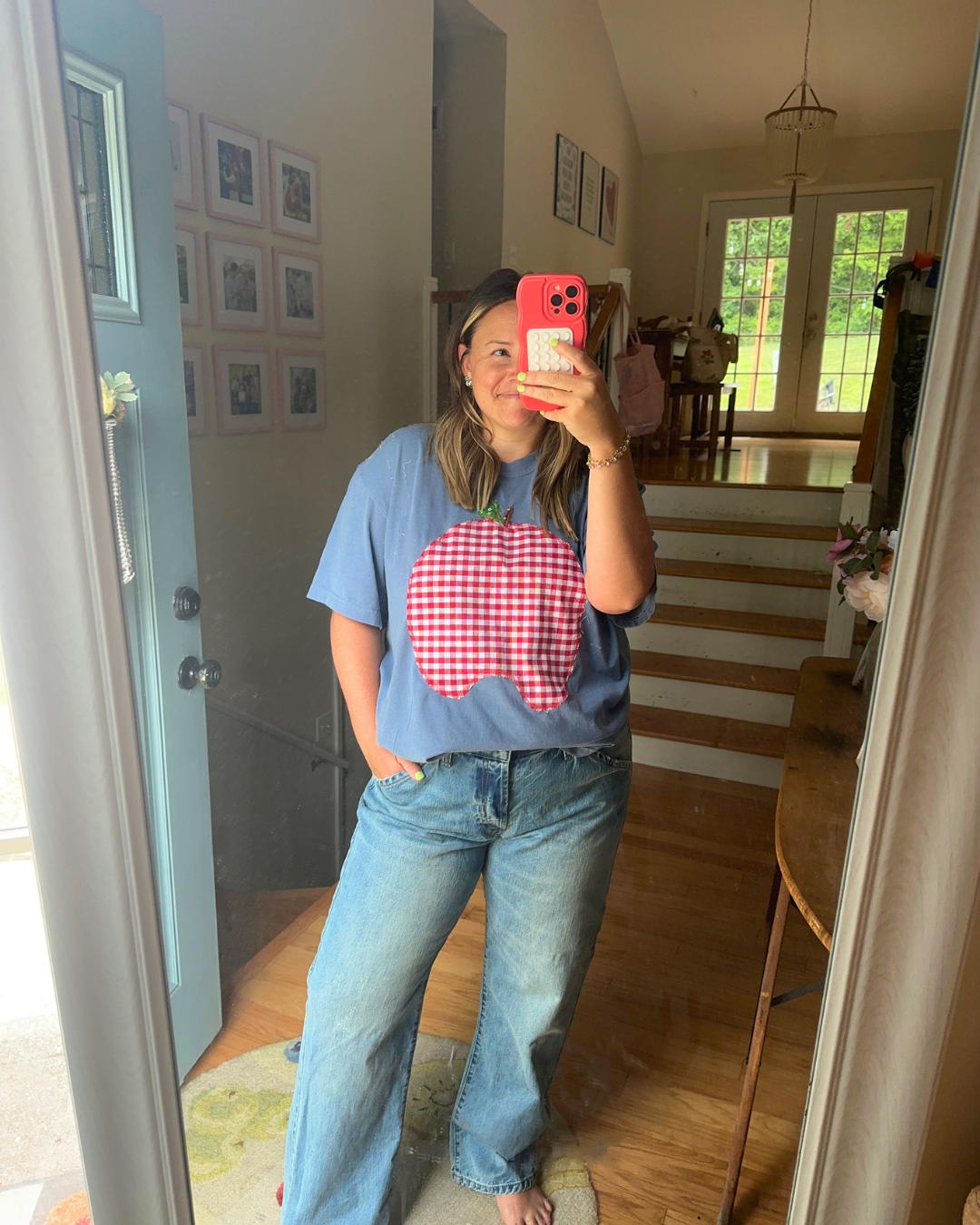 Denim Blue Apple Tee