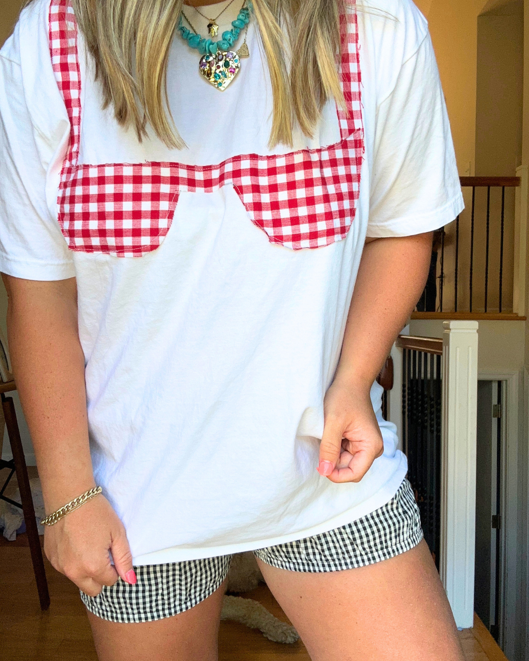 Red Gingham TEE KINI