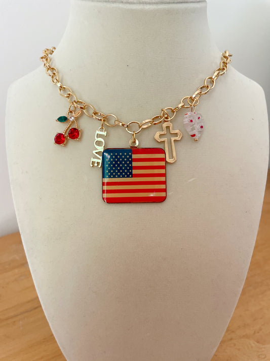 VINTAGE Miss America Charm Necklace