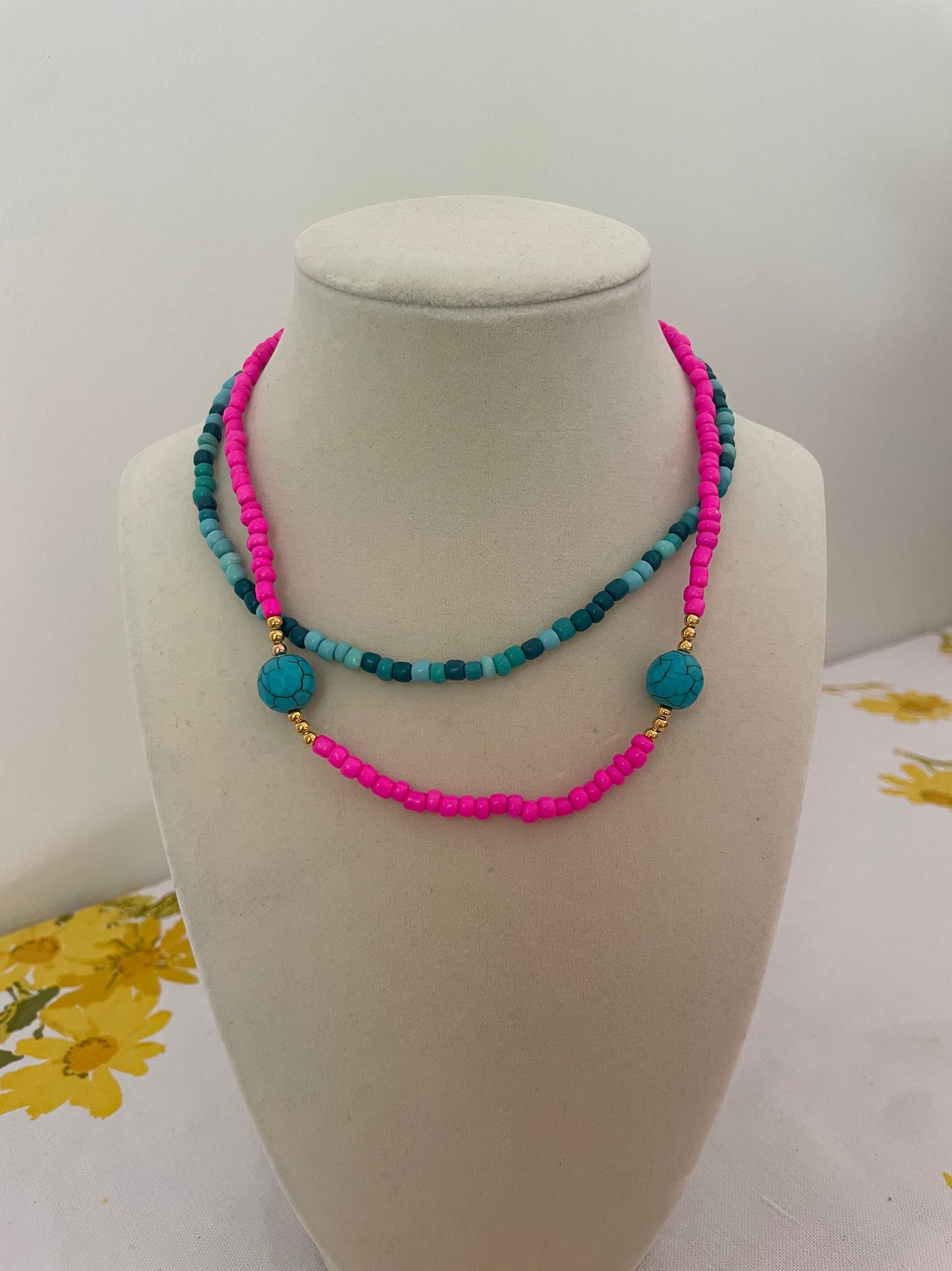 Turquoise is the New Black Beaded Necklace