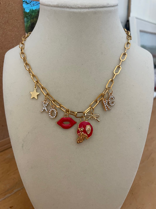 XO KC Vintage Chiefs Charm Necklace