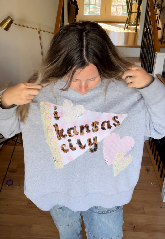 Patchwork I Love KC Handmade Sweatshirt