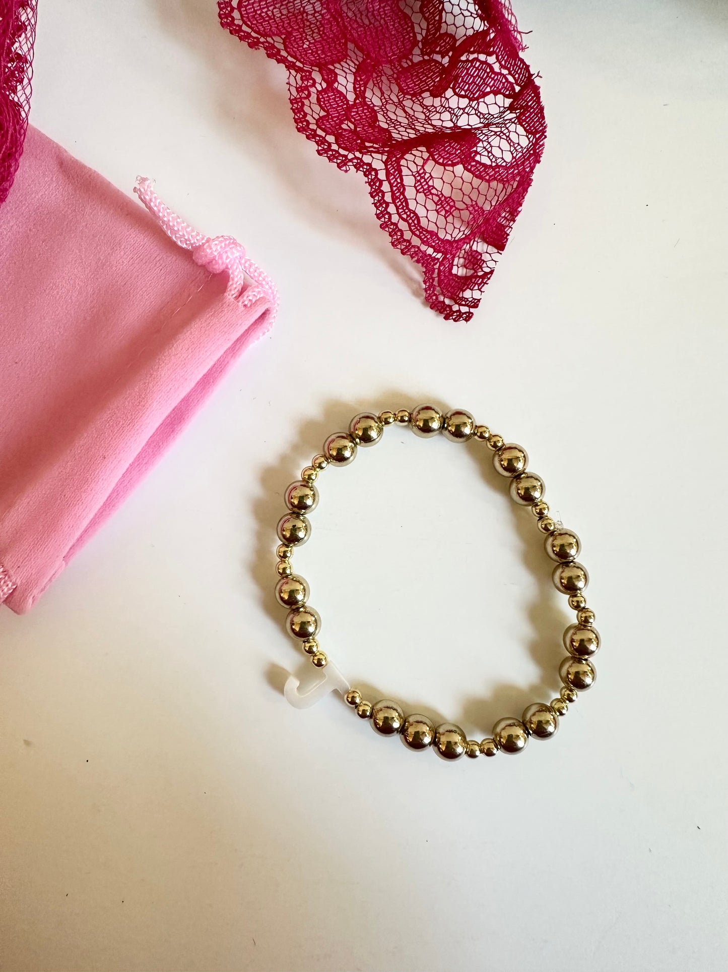 Pearl Initial Gold Bracelet