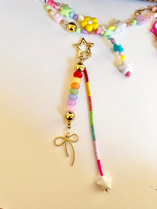 Skittles Bow Bag Charm