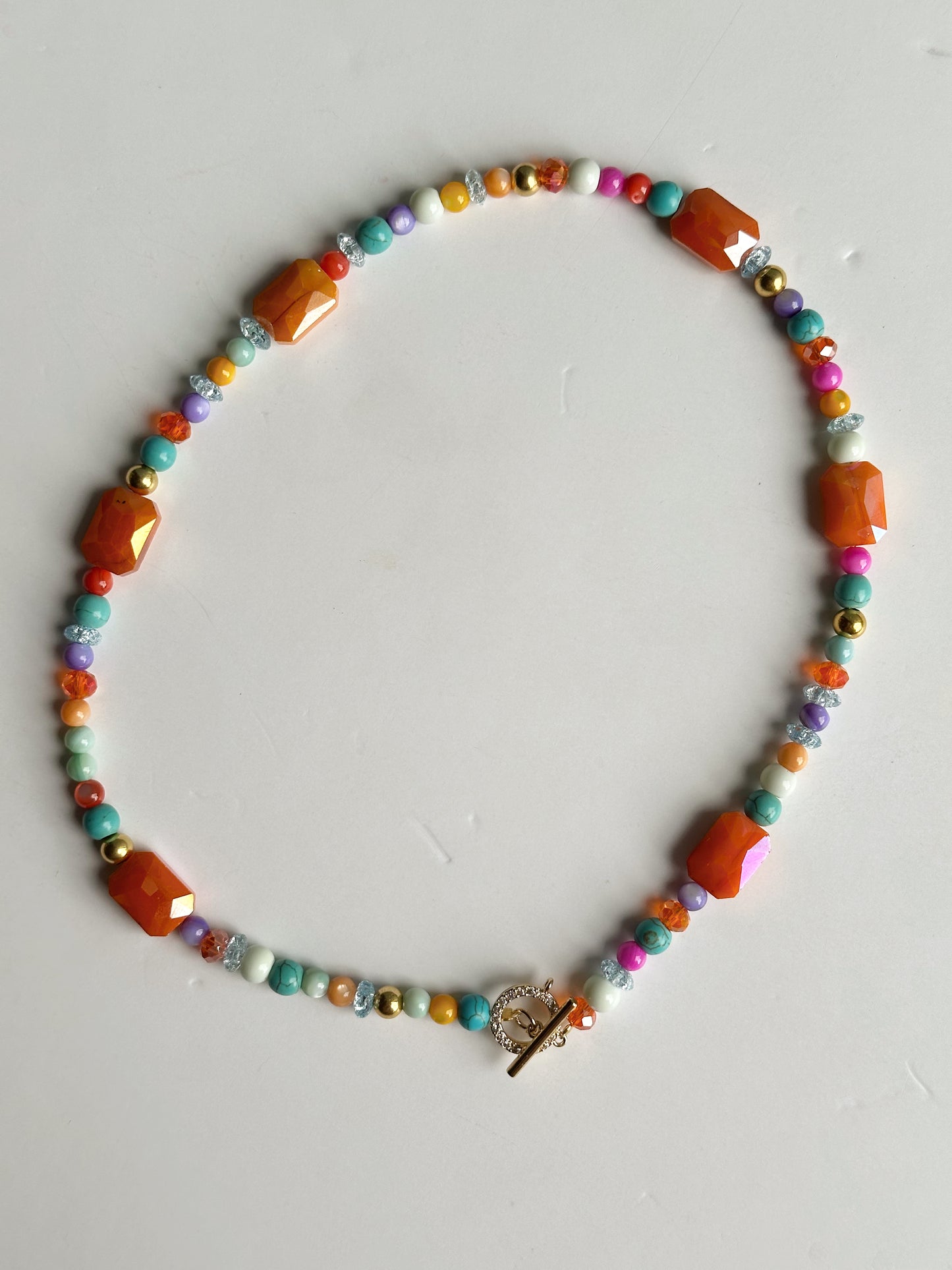 Bejeweled Rainbow Beaded Necklace
