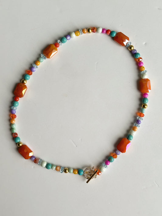 Bejeweled Rainbow Beaded Necklace
