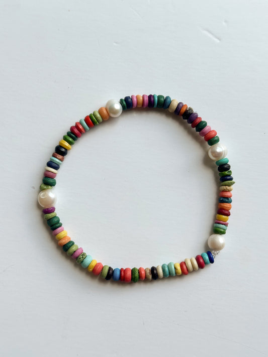 Rainbow Pearl Anklet