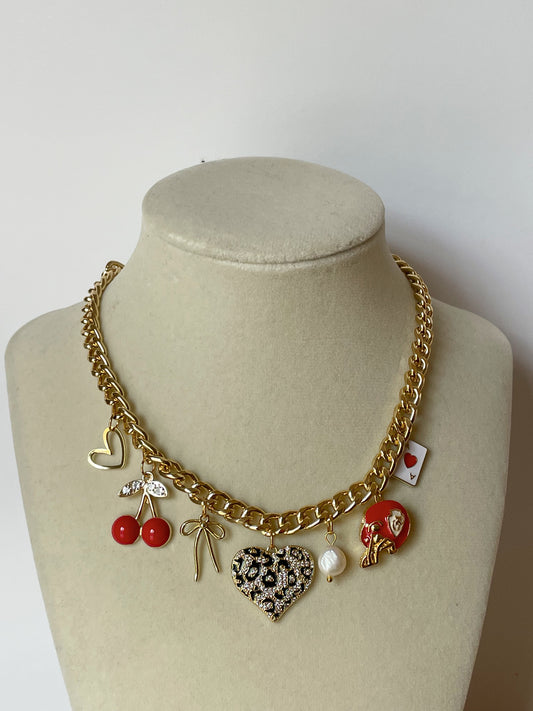 Sweet as Cherries Vintage KC Charm Necklace